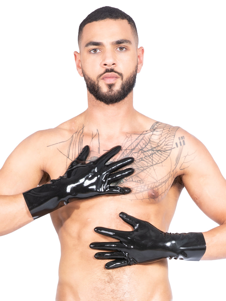 Men`s Classic Black Latex Gloves - Honour Clothing