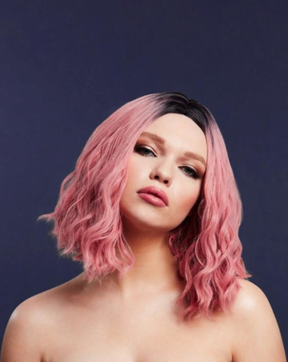 Ash Pink Long Bob Wig - Honour Clothing