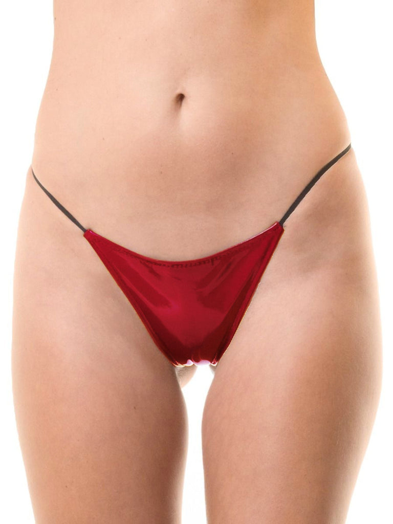 Burgundy G String In PVC - Honour Clothing