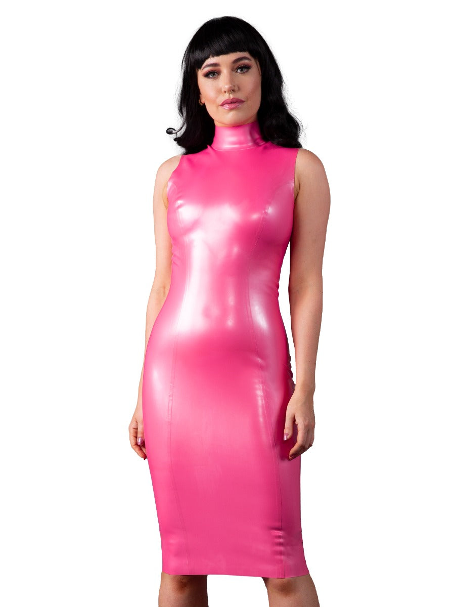 pink latex midi dress Love Me Latex Midi Dress District Runway