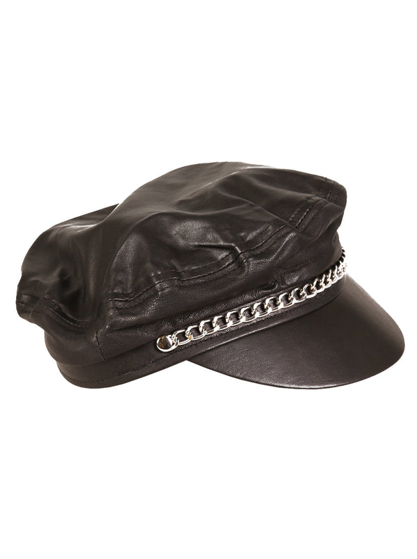 Leather Ruffled Cap - Honour Clothing