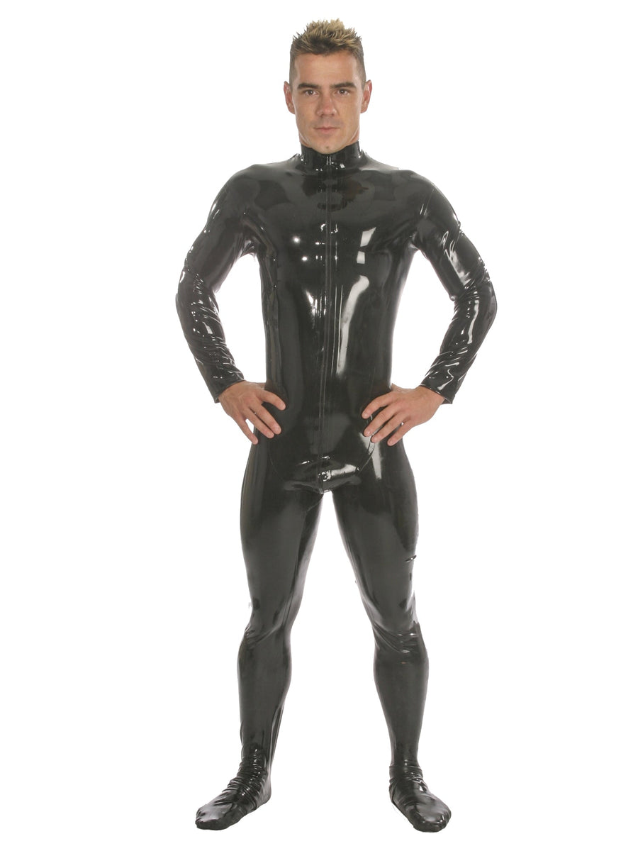 Mens Latex Catsuit Feature Front Zip & Feet – Honour Clothing