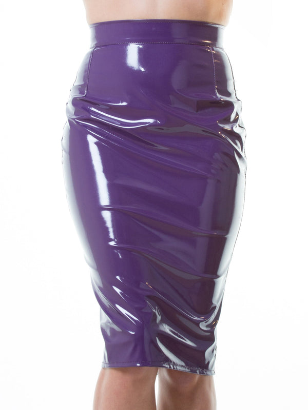 PVC Purple Penelope Pencil Skirt - Honour Clothing