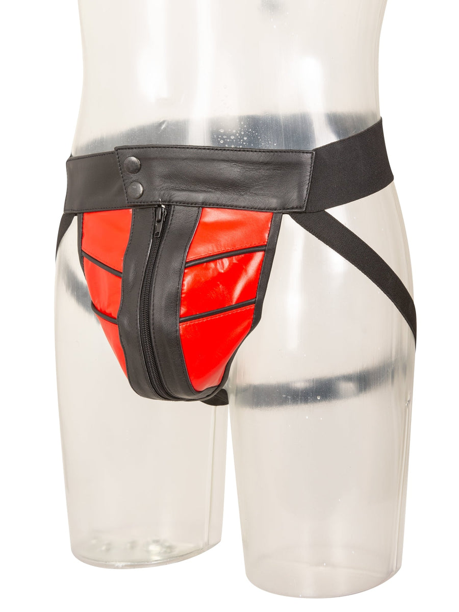 Rouge Leather Zip Jocks