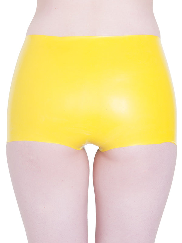 Yellow Seamless Latex Hotpants - Honour Clothing