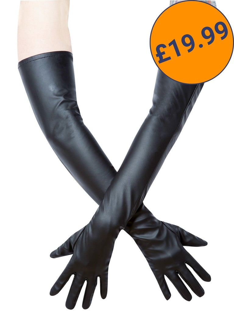 Secret Sale - Black Leatherette Gloves