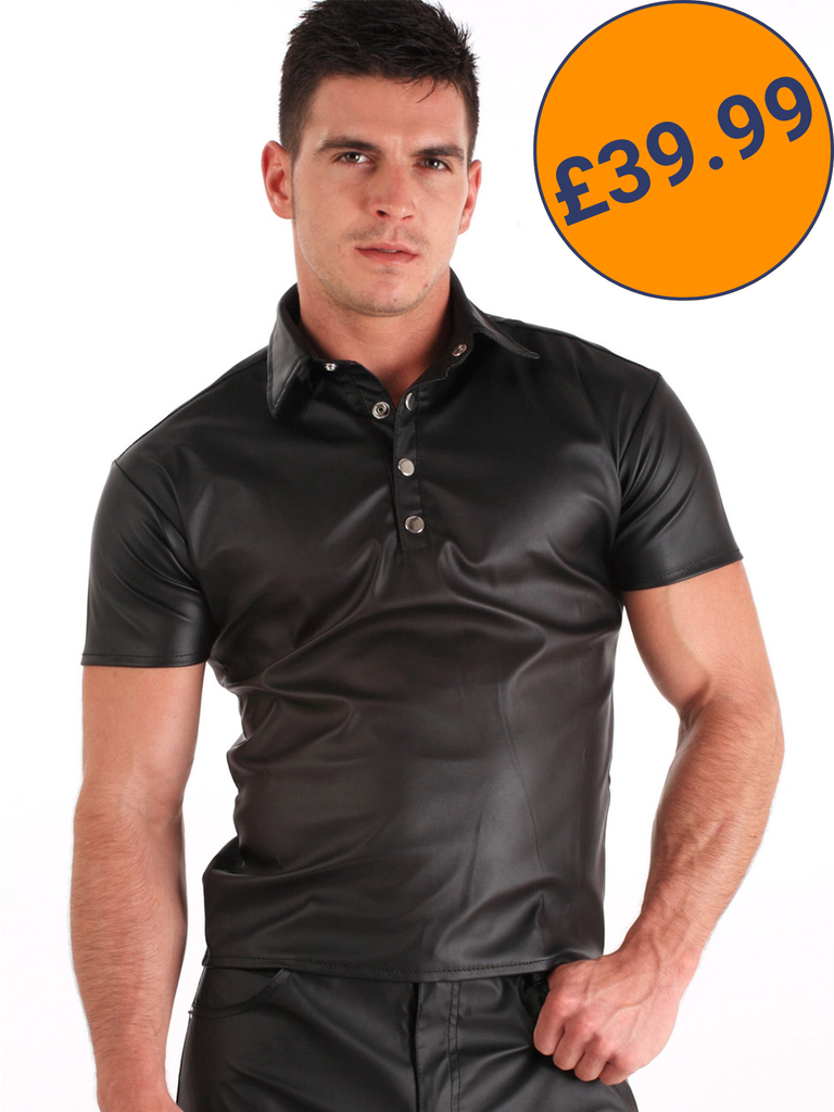 Secret Sale - Leatherette Mens Polo Shirt