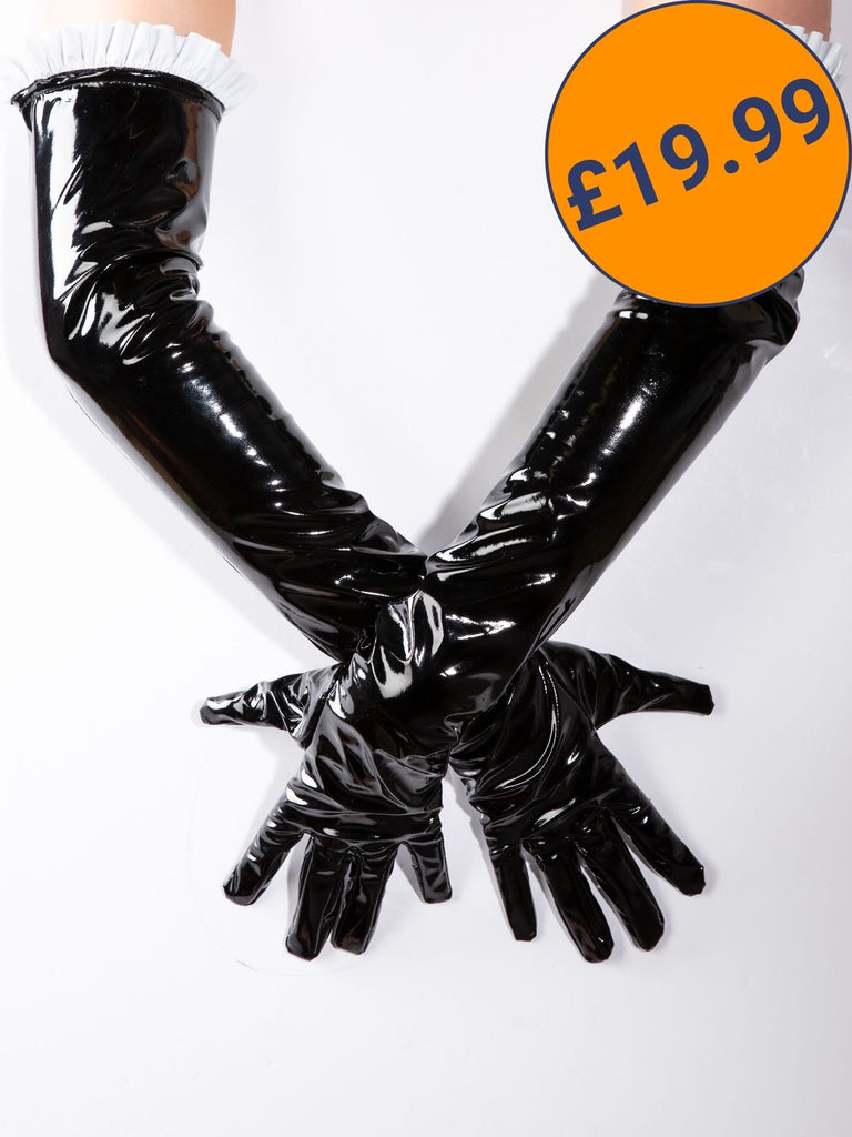 Secret Sale - PVC Frilly Elbow Gloves