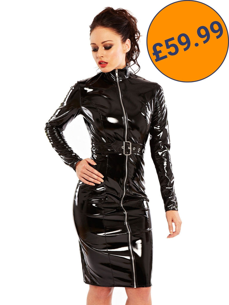 Secret Sale - Black PVC Subliminal Dress