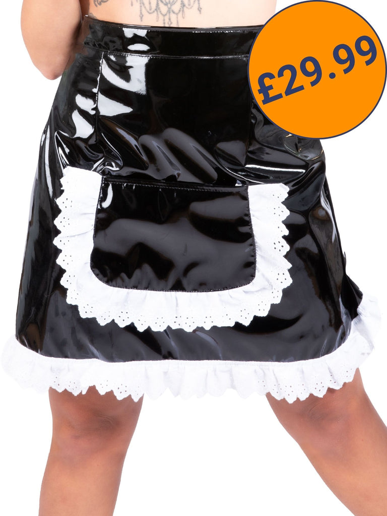 Secret Sale - PVC Half Apron With White Lace Trim
