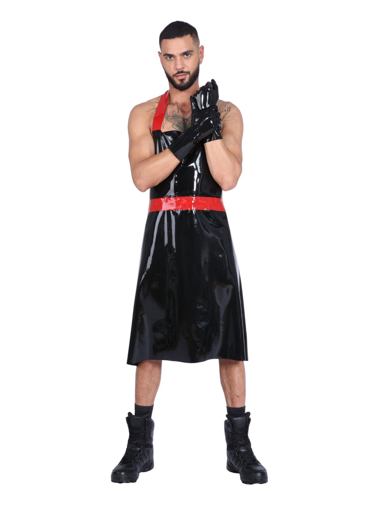 Latex/Rubber Red & Black Apron