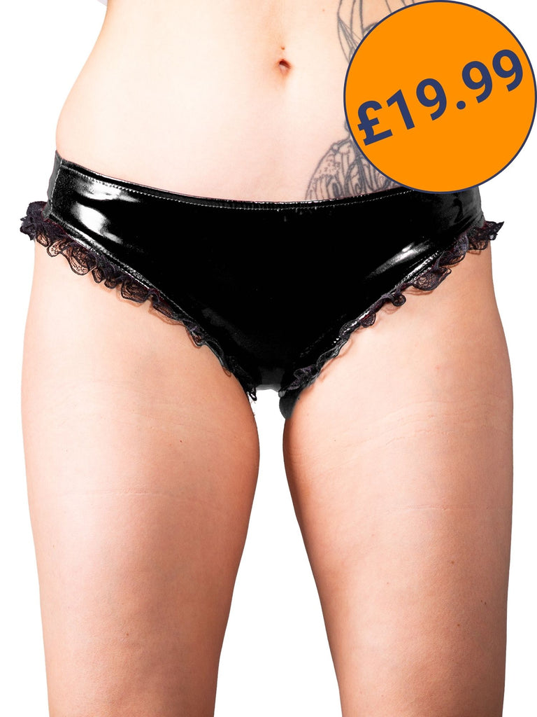 Secret Sale - PVC Plum Knickers In Black, Burgundy or White