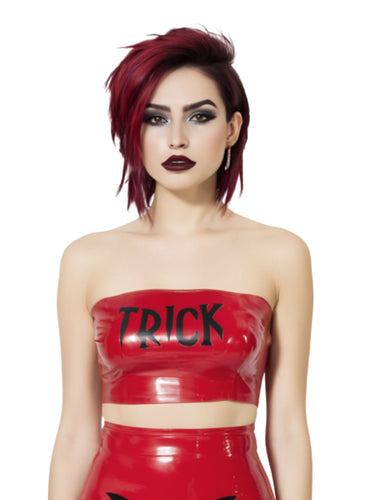 Latex/Rubber "Trick" Tubular Top - Halloween "Trick Or Treat" Edition