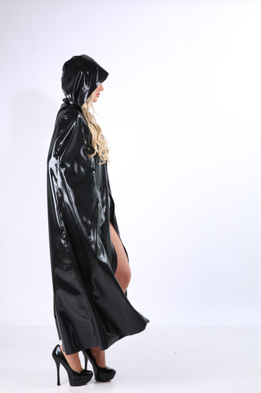 Latex/Rubber Long Hooded Cape