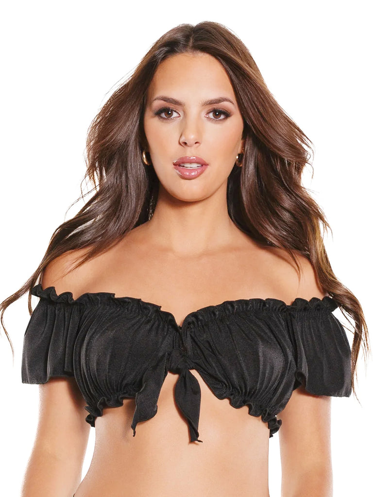 Bardot Super Crop Top - White