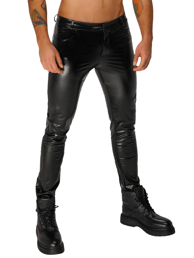 Lizard Wetlook Skinny Jeans With Pockets - Honour Clothing