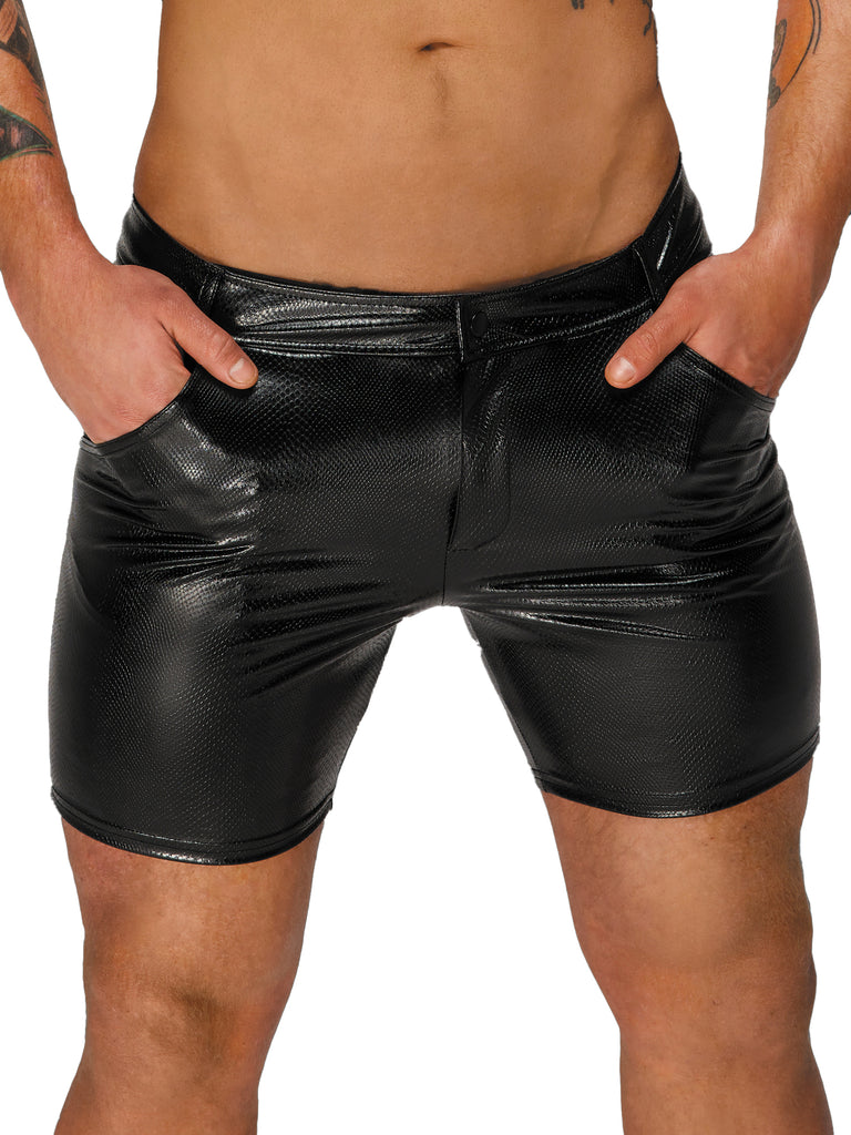 Lizard Wetlook Shorts With Pockets - Honour Clothing