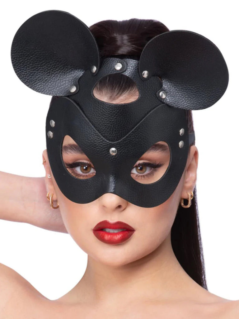Faux Leather Mouse Eye Mask