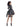 Pinstripe Skater Dress With Collar
