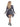 Pinstripe Skater Dress With Collar