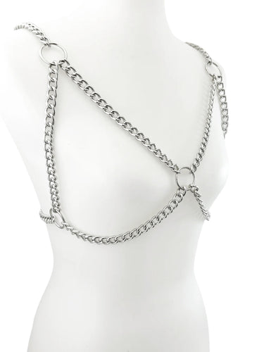 Bra Harness Made Of Chain & O Rings - One Size