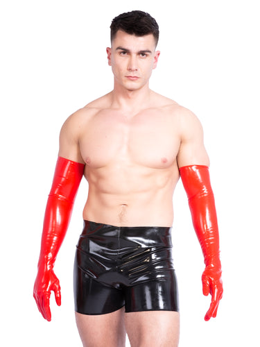 Men`s Shoulder Length Latex Gloves- Moulded & Black - Honour Clothing