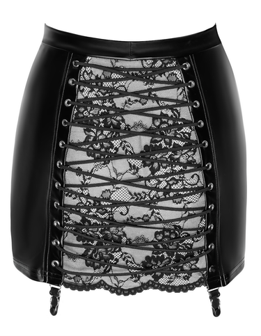 Wetlook Lace Mini Skirt