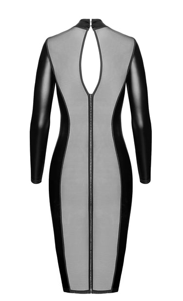 Crystal Back Sheer Midi Dress