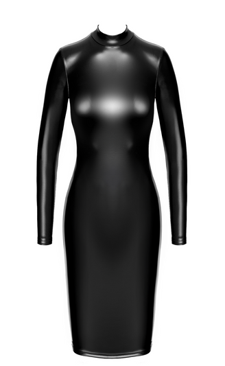 chinese dress ladies En Femme Bodycon Wet Look Dress – Ty Style Inc main image 0