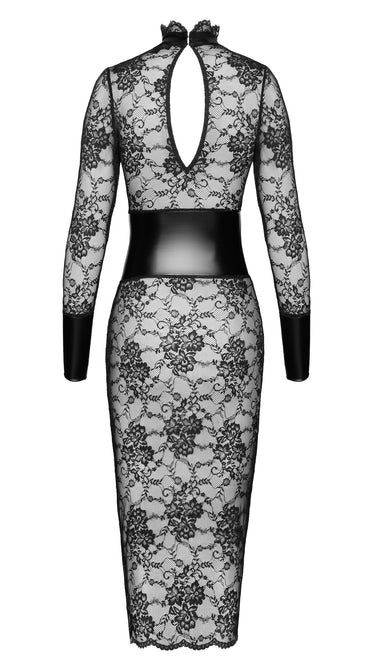 Wetlook & Lace Corset Style Midi Dress
