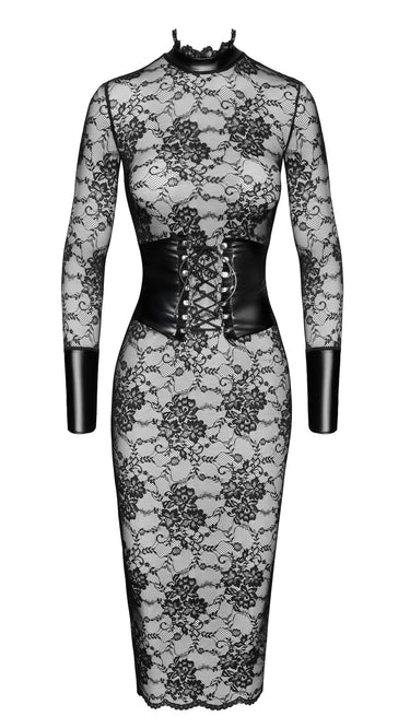Wetlook & Lace Corset Style Midi Dress – Honour Clothing
