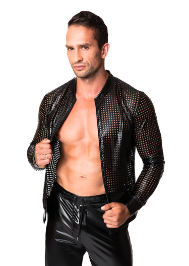 Men's Wetlook Laser-Cut Jacket