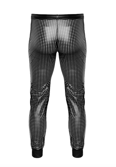 Men's Wetlook Laser-Cut Leggings