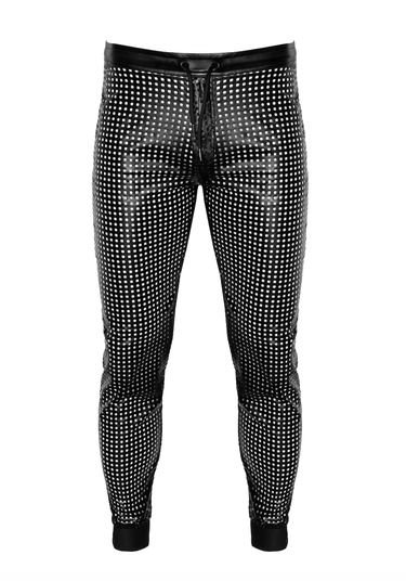 Men's Wetlook Laser-Cut Leggings