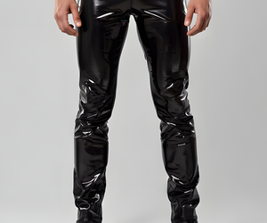 PVC Black Straight Cut Jeans