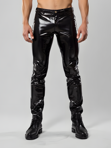 PVC Black Straight Cut Jeans