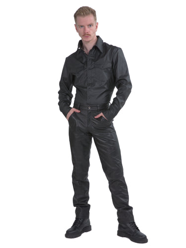 Leatherette Classic Style Shirt
