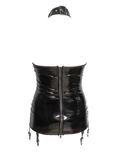 PVC Choker And Chain Harness Suspender Dress