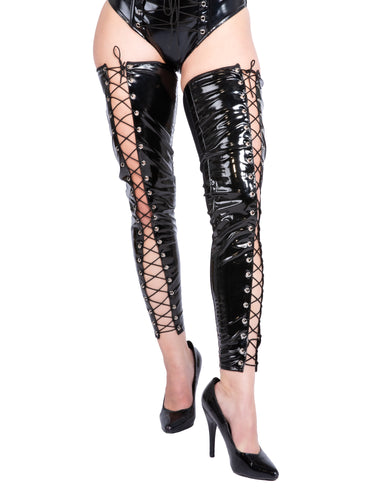 PVC Black Footless Stockings