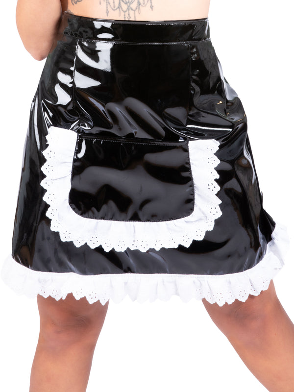 Secret Sale - PVC Half Apron With White Lace Trim