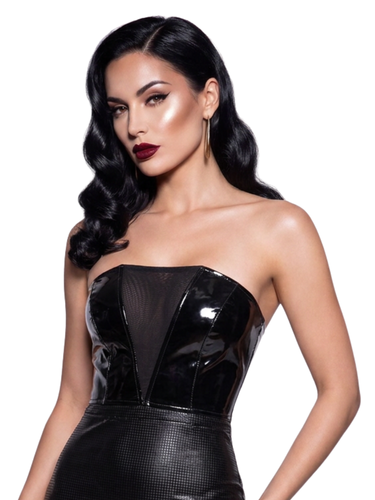Noir Mesh PVC Tube Top