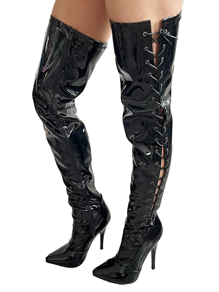 Quinn Lace Up Thigh Boots