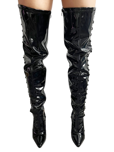 Quinn Lace Up Thigh Boots