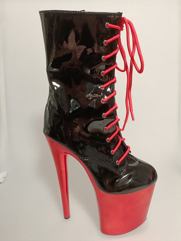 Clearance -  Black & Red Platform Boot - Size 5