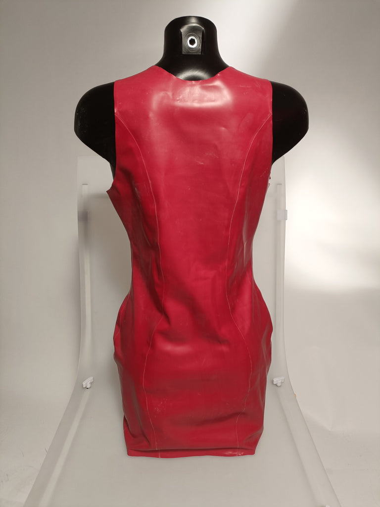 Clearance - Latex Vest Dress In Red Size L