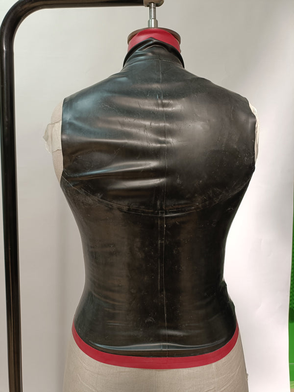 Clearance - Zip Latex/Rubber Top With Red Trim Size M