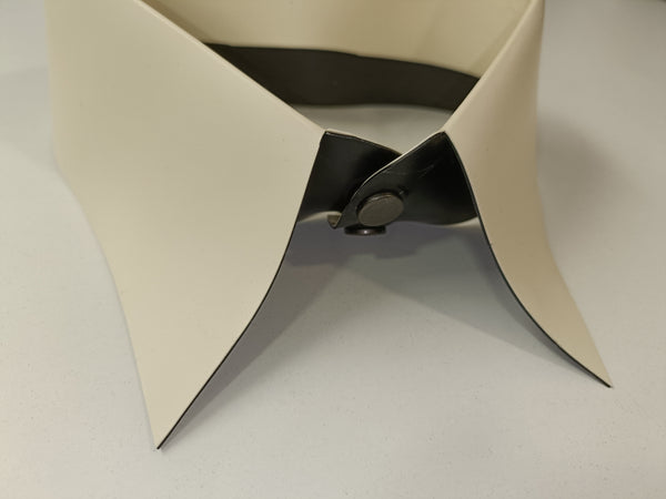 Clearance - Black & White Latex/Rubber Shirt Collar