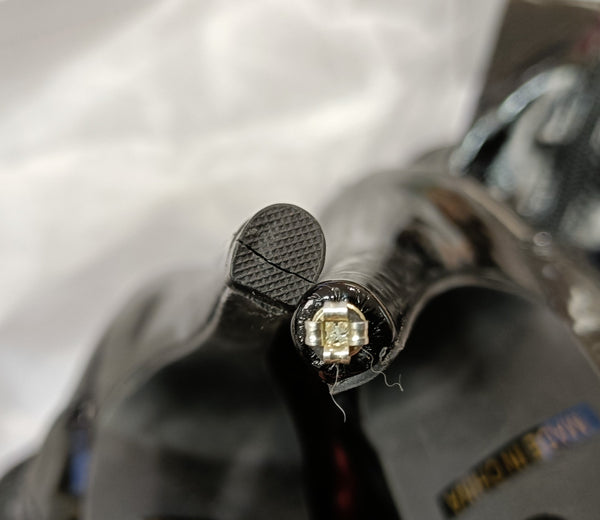 Clearance - Black Thigh Boots With Side Lacing, Size 3