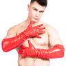Red Men`s PVC Long Opera Gloves - Honour Clothing