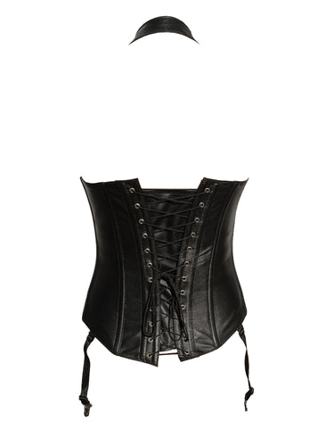 Leather Halter Zip & Buckle Basque